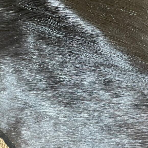 VTG GENUINE COWHIDE CLUTCH BAG FLAP BLACK WESTERN BOHEMIAN FRINGE RARE VERSATILE - Picture 4 of 16